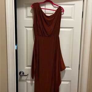 Petal & Pup One Shoulder Rust Dress